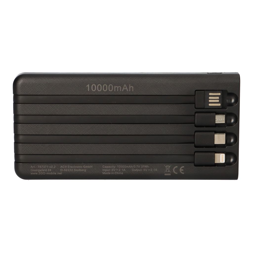 2GO Powerbank Solar 10000mAh s LED svítilnou černá Obrázek produktu 7