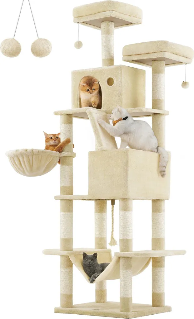 Griffoir pour Chat d'Appartement Awice Beige II - Espace de Jeu Sisal