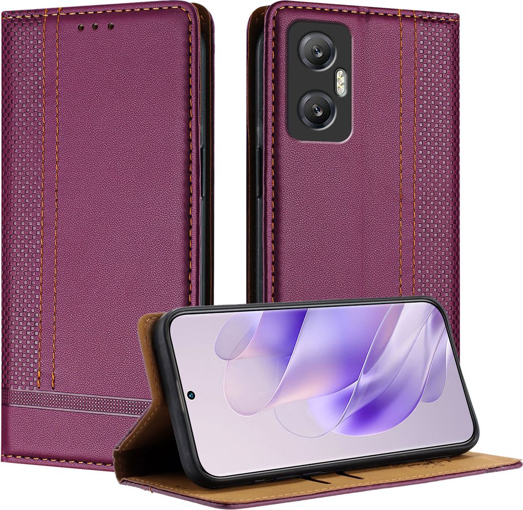 Handyhülle für Infinix Hot 20 5G Leder Flip Klappbare Schutzhülle mit Standfunktion Lila