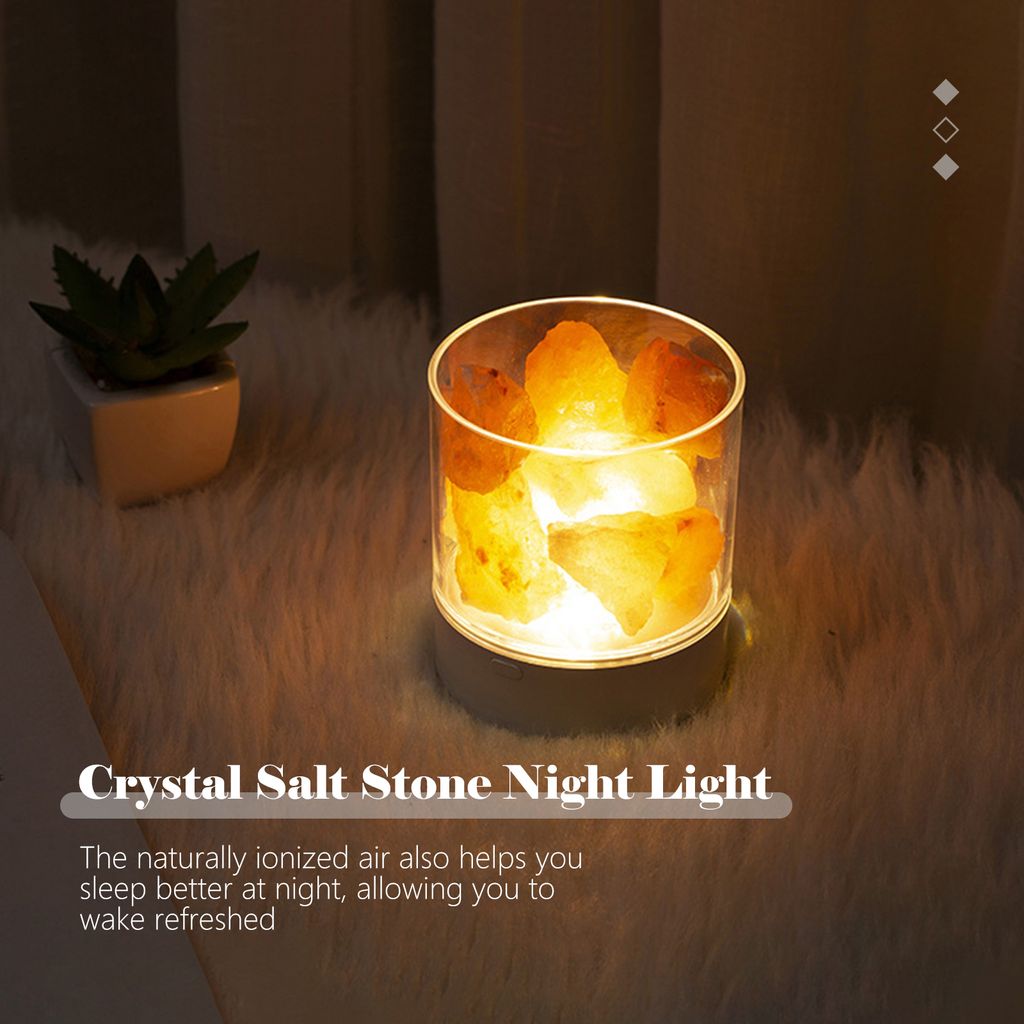 Sůl kámen noční světlo 7 barev LED Rock Crystal Lamp Obrázek produktu 6