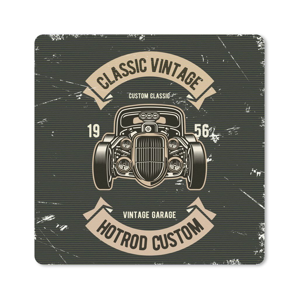 MuchoWow Mauspad Mousepad Auto - Oldtimer - Zitat 20x20 cm - Mousepads - Maus Mat - Pad - Mausunterlage - Desk Mat - Bureauartikeln