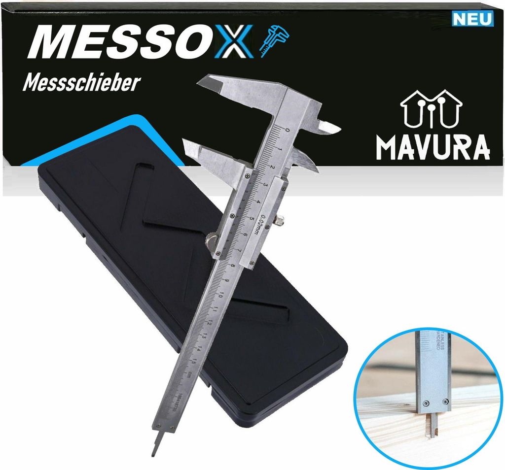 MESSOX Schieblehre Edelstahl Messschieblehre Metall Messlehre