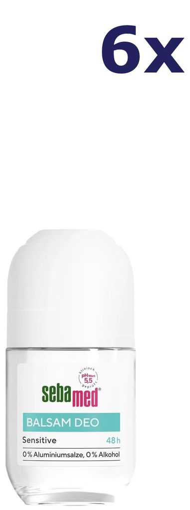 6x Sebamed Balsem Deodorant Roll-On Sensitve 50 ml