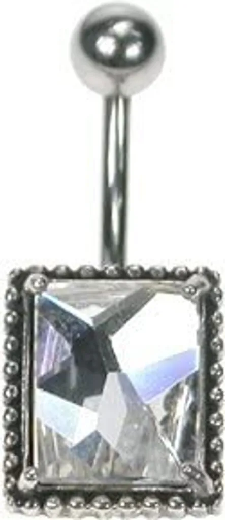 Piercing Ombelico Sicuro Argento 925 e Cristallo Bianco | Antiallergico