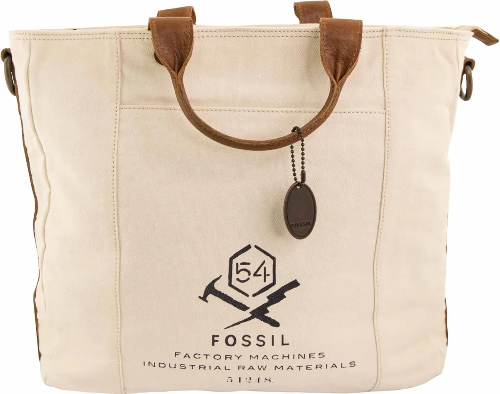 Sac Fossil Homme Sac Bandoulière Carrier Utility Beige Blanc Design Chic
