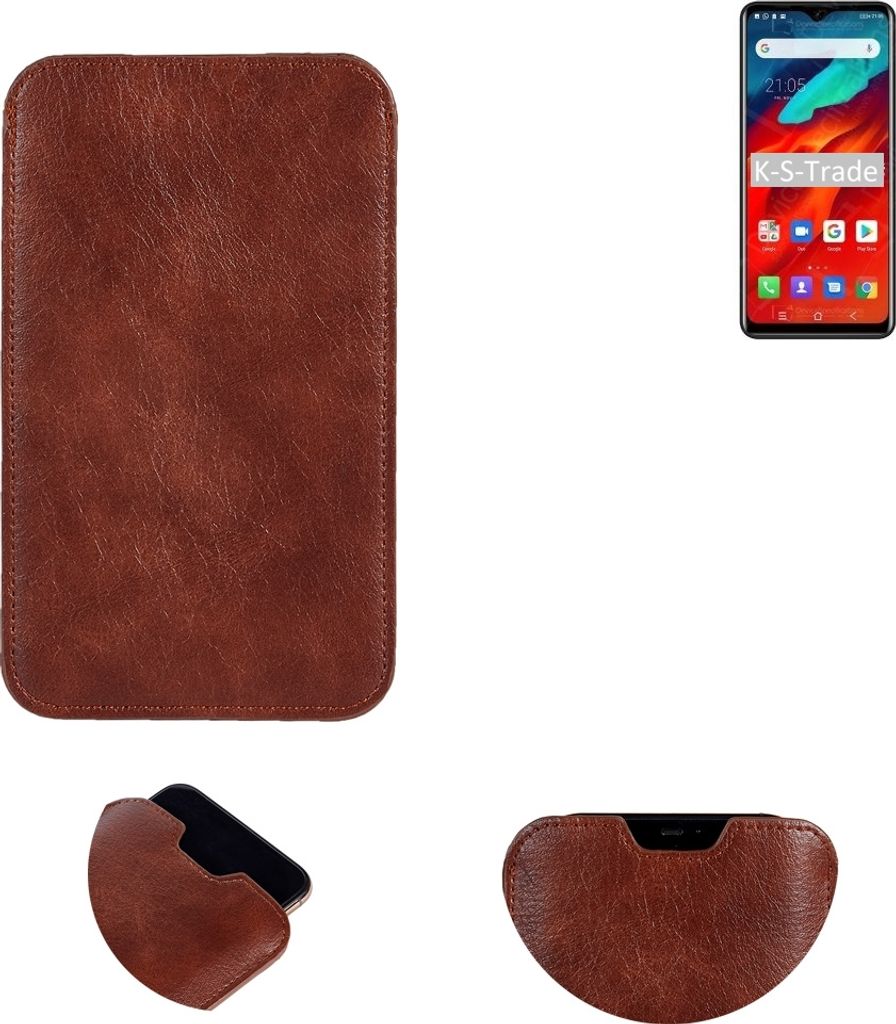 K-S-Trade Schutzhülle Handyhülle kompatibel mit Blackview A80 Pro Handytasche Kunstleder Sleeve in braun