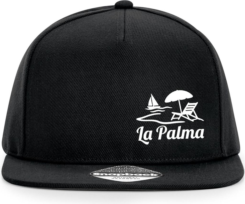 Huuraa Cappy Mütze La Palma Inselmotiv Spanien Black Polyester Snapback Kappe Geschenkidee