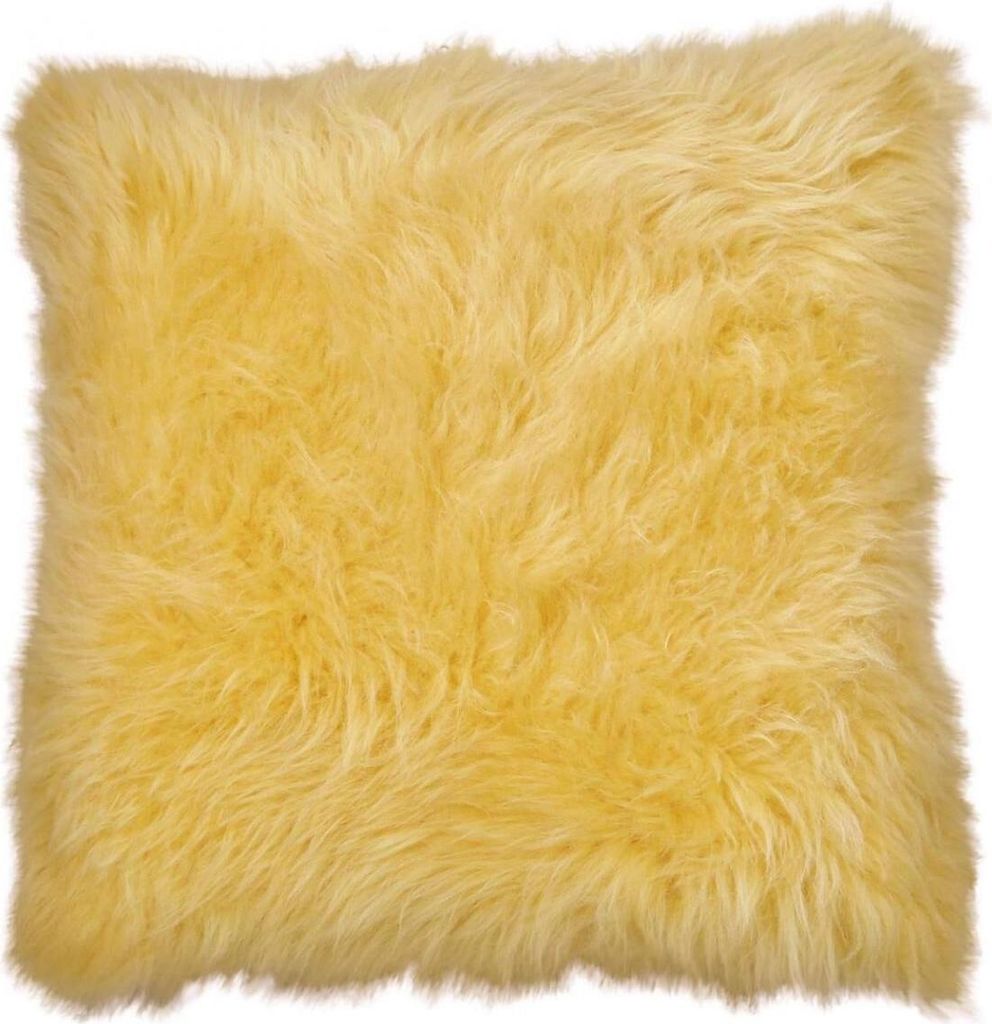 Lammfellkissen Merino Gelb mit Inlett -