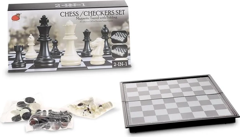 Jeu d'échecs et dames 2 en 1 ARTICLE 171093 - Plateau bois classique