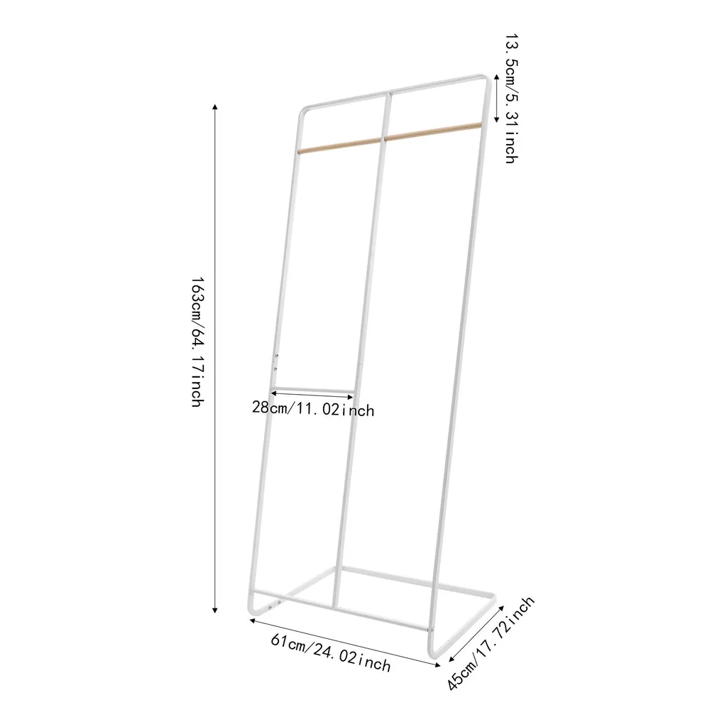 Porte-manteau double rangée 163cm avec structure d'angle gain de place
