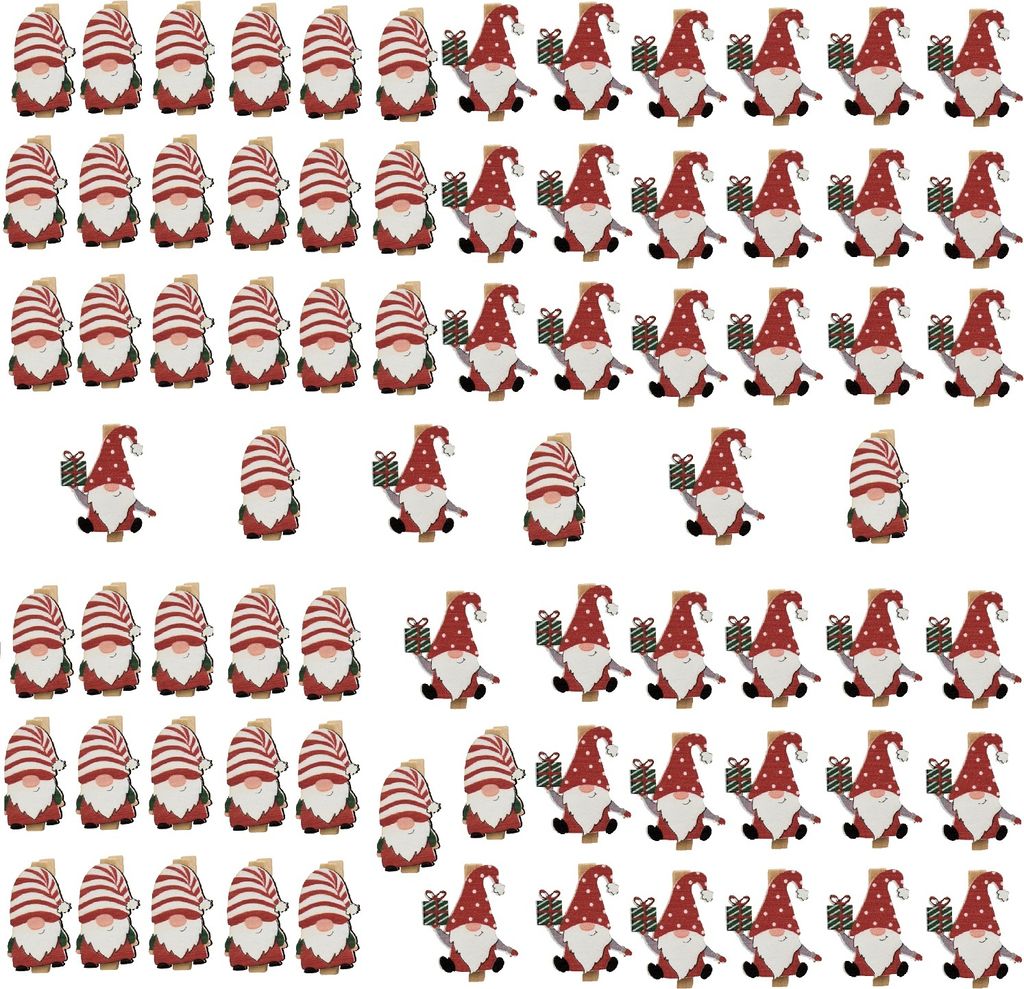 72 Stück Dekoklammer Wichtel Gnome Zwerg Holz Figur auf Produktbild 