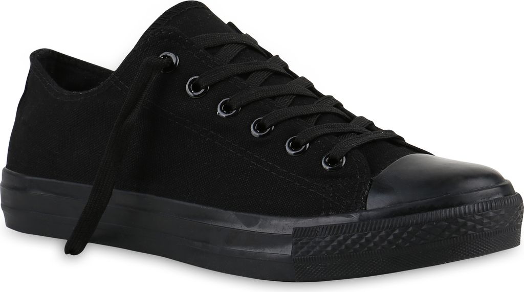 Mytrendshoe Herren Sneakers Stoffschuhe Sportschuhe Schnürer Freizeit Schuhe 816744, Farbe: Schwarz, Größe: 37