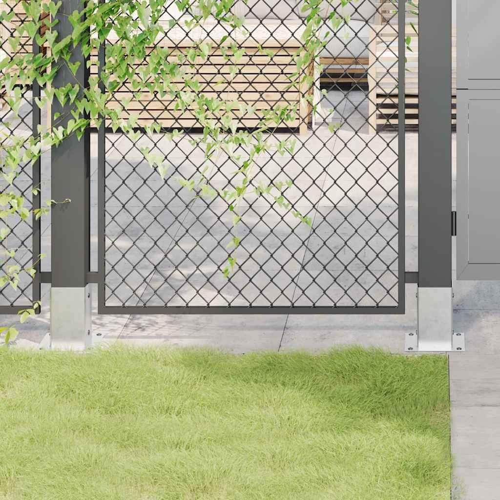 Möbel Pfostenträger Quadratisch 12 Stk. Silber 91x91mm Stahl Verzinkt - Zaunzubehör 42000011