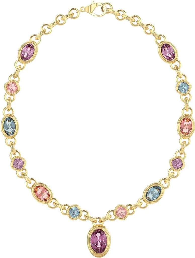 Collier Guess Doré JUBN05310JWYGMCT-U Chic serti de Pierres Colorées
