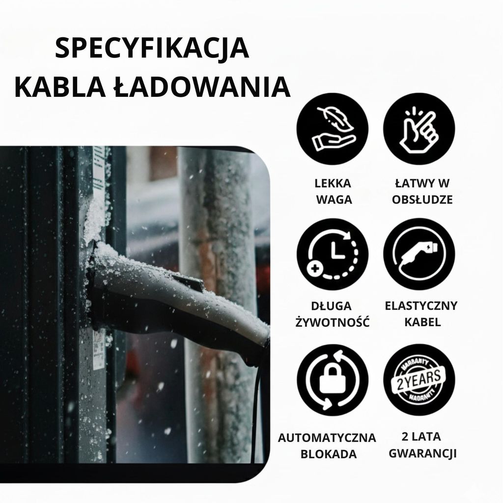Kabel do ładowania EV Type 2 – 22 kW – 10 m – 32 A – Zdjęcie produktu 