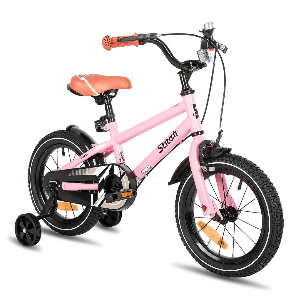 STITCH 12/14/16/18/20 Zoll Kinderfahrrad für 2-11 Jahr Jungen Mädchen,mit Stützräder, Kotflügel, Front and rear dual brakes, Reflektorplatte, ...