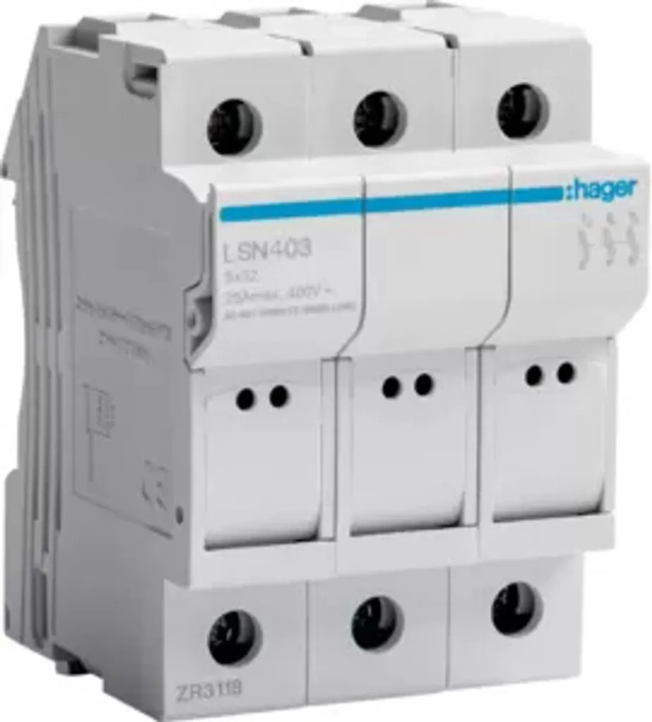 Protection Circuit Triphasé 25A LSN403 : Support Fusible 400V 3P