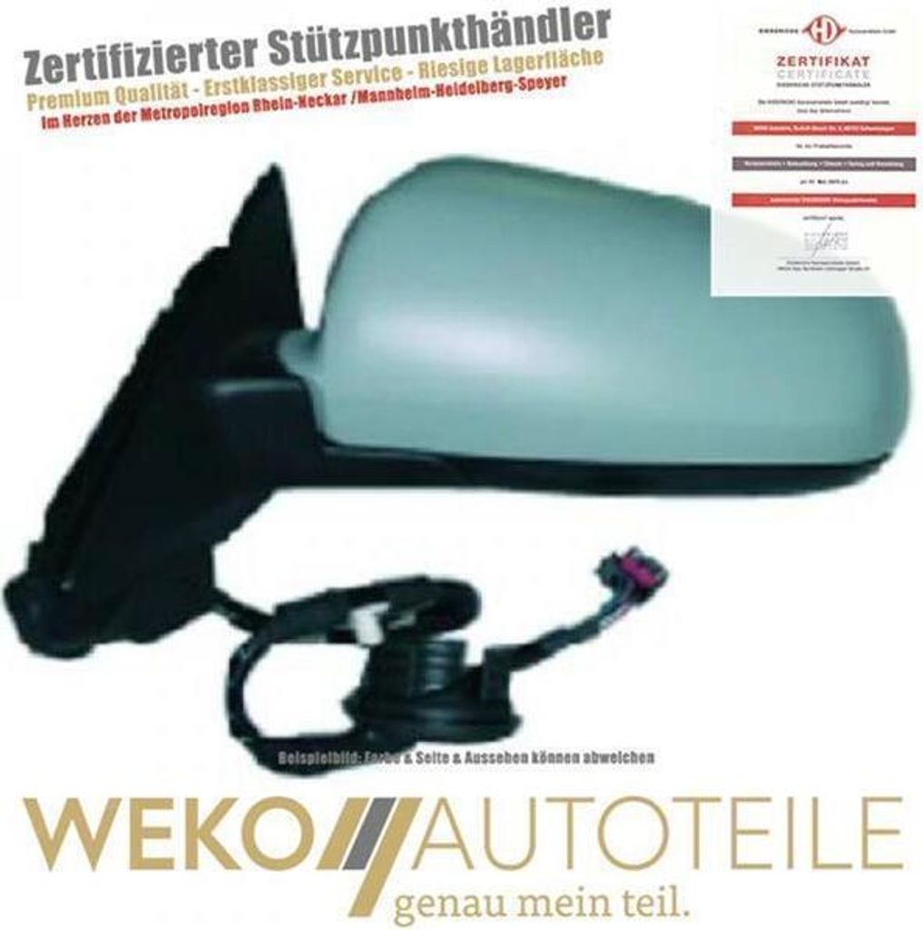 Spiegel re. Audi A3 03-08 beheizbar grundiert klappbar 7-Pin 3-trg.