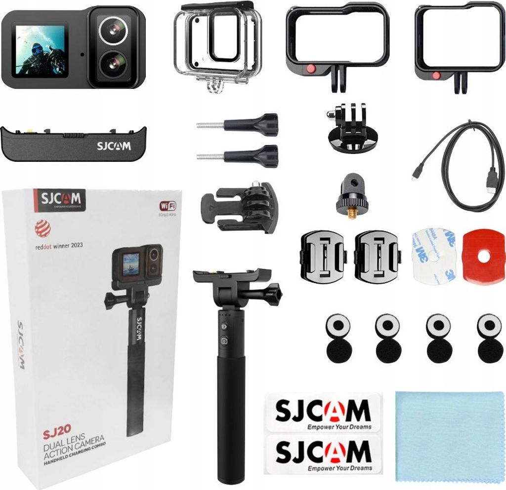 SJCAM SJ20 Pro Kit actionkamera, musta Zdjęcie produktu 