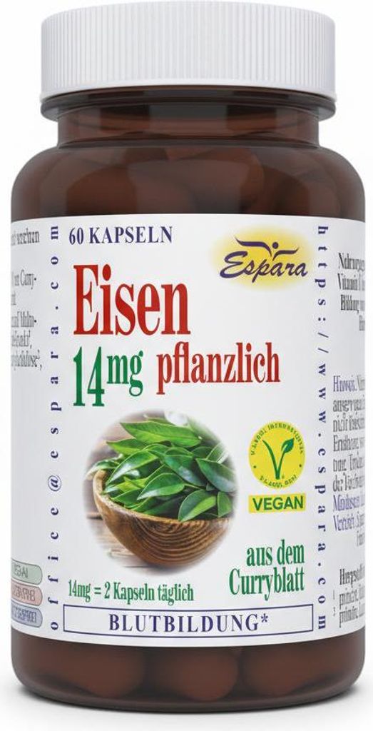 Eisen 14 mg pflanzlich Kapseln 60 St