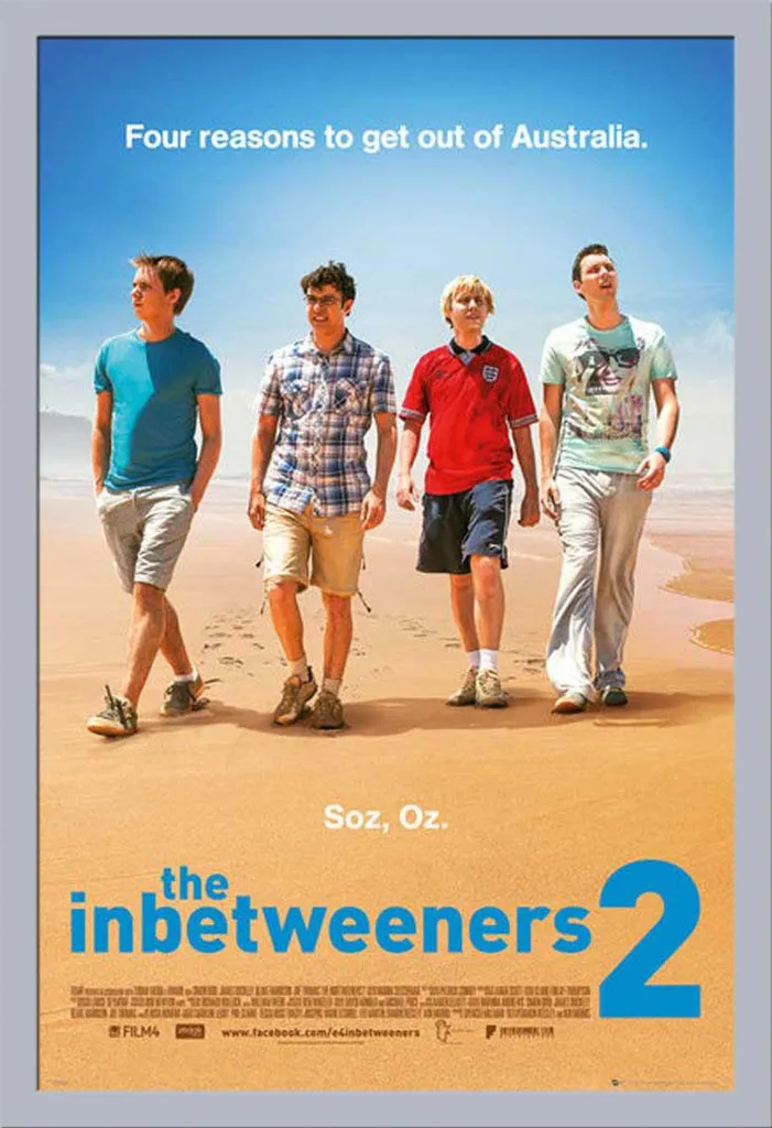 Set Poster The Inbetweeners 2 + Cornice Silver Shinsuke® MDF Maxi