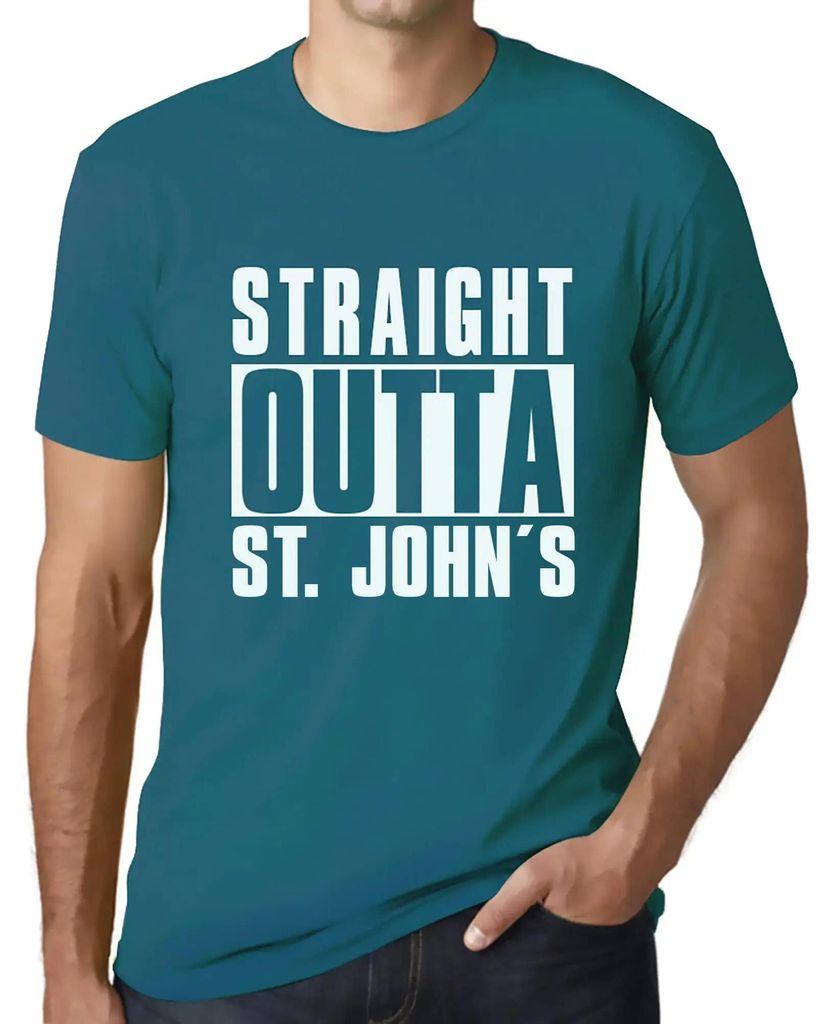 Herren Grafik T-Shirt Direkt aus dem St Johannis – Straight Outta St John's – Öko-Verantwortlich Vintage Jahrgang Kurzarm Lustige Druck Geburt...