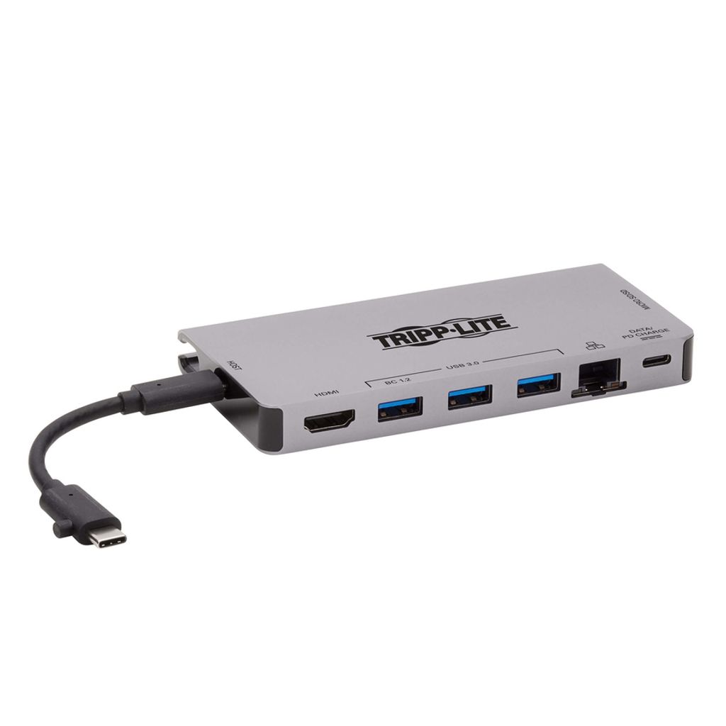Tripp Lite USB C Docking Station USB Hub 4k w/ HDMI, Gbe Gigabit Ethernet, SD Card Reader, PD Charging - Dockingstation - USB-C 3.1 / Thunderbolt 3...