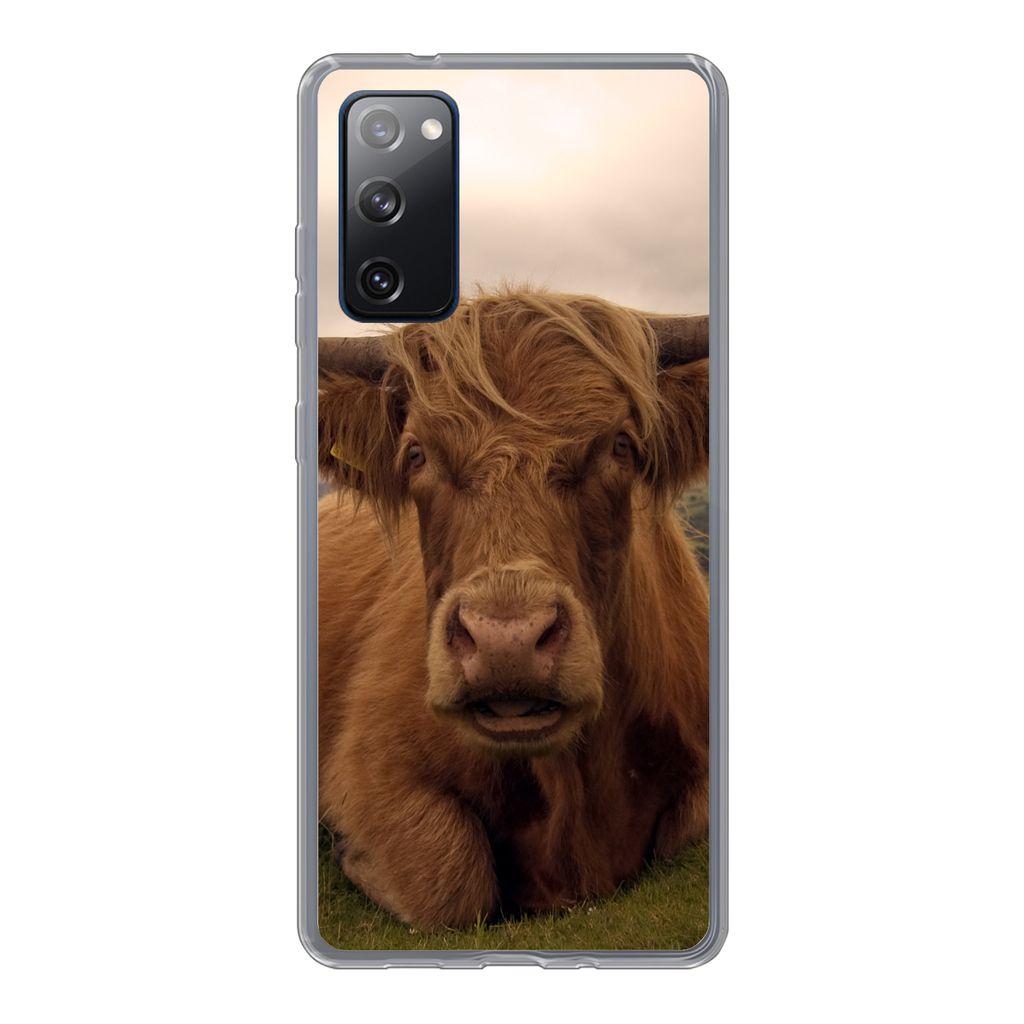 MuchoWow Handyhülle Schutzhülle Hülle für Samsung Galaxy S20 FE Schottischer Highlander - Tiere - Berg Silikon Softcase Handy Hülle - Abdeckung