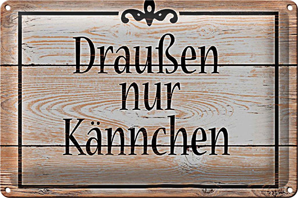Blechschild Spruch 30x20cm draußen nur Kännchen Kaffee Tee