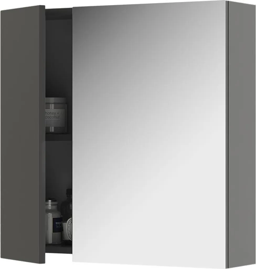 Vicco Specchio Contenitore Bagno Leopold Antracite 60x59cm | Arredo Moderno - 5