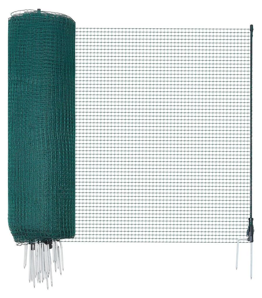 Temporary Fence with Posts, 0.9 x 50m Plastic Mesh Fencing, Garden Safety Fences Netting with Double-Spike Stakes & Guy Ropes, Temporary Fence for ...