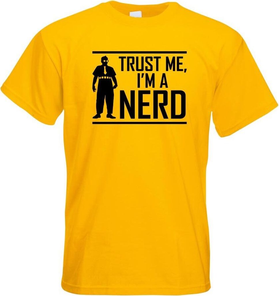 Kiwistar - T-Shirt - gelb - Trust me, im a Nerd - Stuff Motiv Bedruckt Funshirt Design Print - mit Motiv Bedruckt - Funshirt Design - Sport - Freiz...
