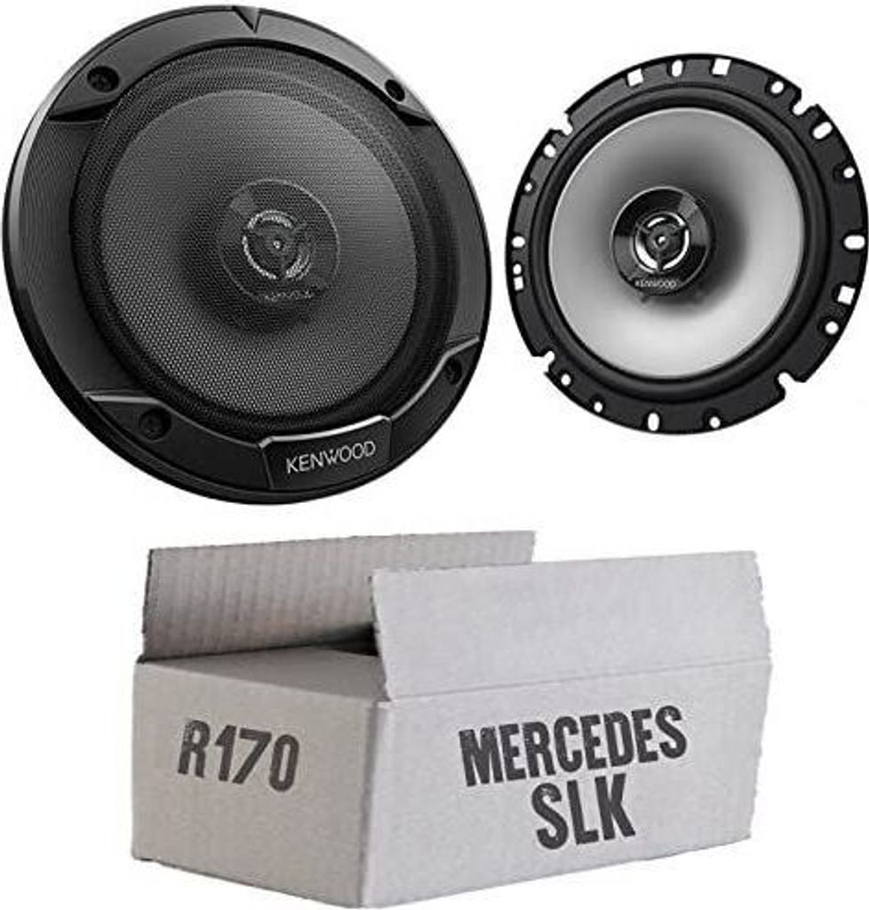 Lautsprecher Boxen Kenwood KFC-S1766 - 16,5cm 2-Wege Koax Auto Einbauzubehör - Einbauset passend für Mercedes SLK R170 Front - justSOUND