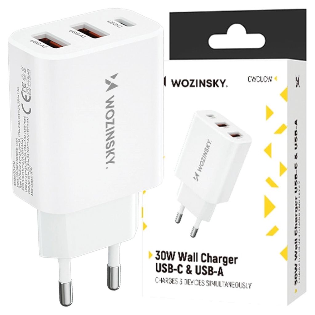 Wozinsky Cwcucw Caricatore di rete Usb-C 30W / 2 X Usb-A - Immagine del prodotto 