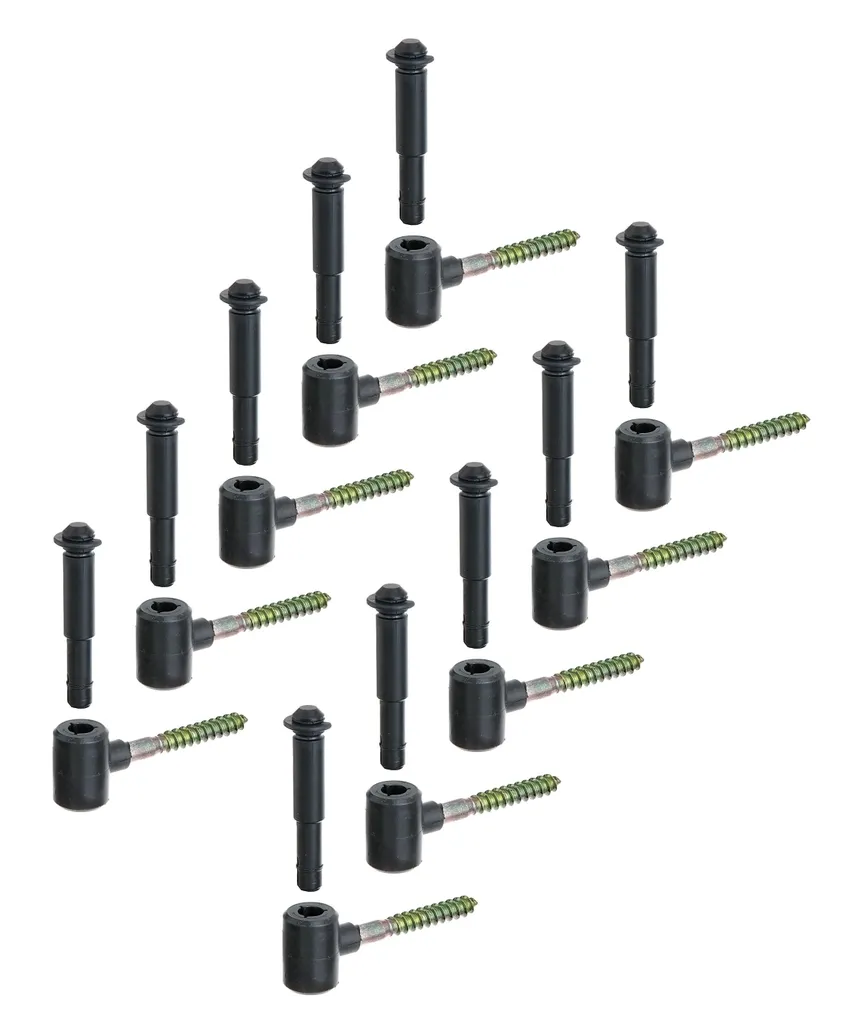 Gond à visser Alberts 864811 Ø14 mm en PVC dur noir, set de 10 pièces