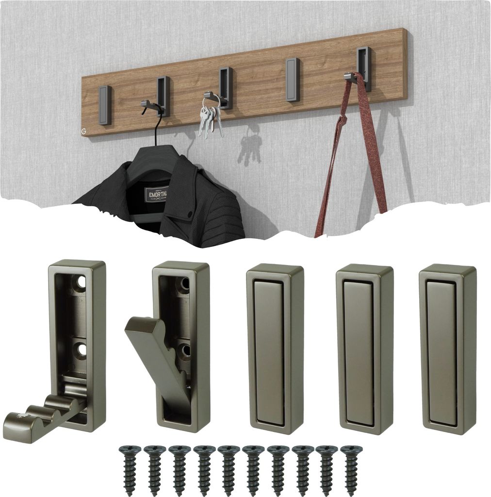 Quadrat Klapphaken, Wandhaken, Graphit 5 Stück