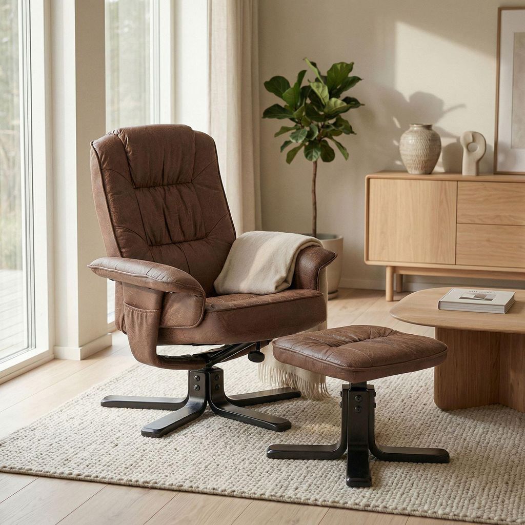 Relaxsessel CHARLY mit Hocker drehbar neigungsverstellbar Produktbild 