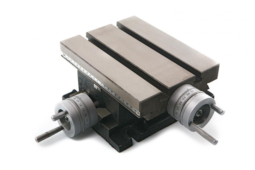 Kreuztisch 180x105mm 10mm T-Nuten Bohrtisch Frästisch Koordinatentisch Achsen