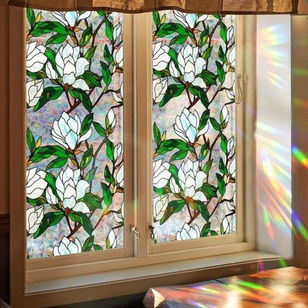 Regenbogenauskleidung für Fenster - Dekorative und private Schutzfolie - 3D Effekt - 100 x 43 cm - Farbenfroh