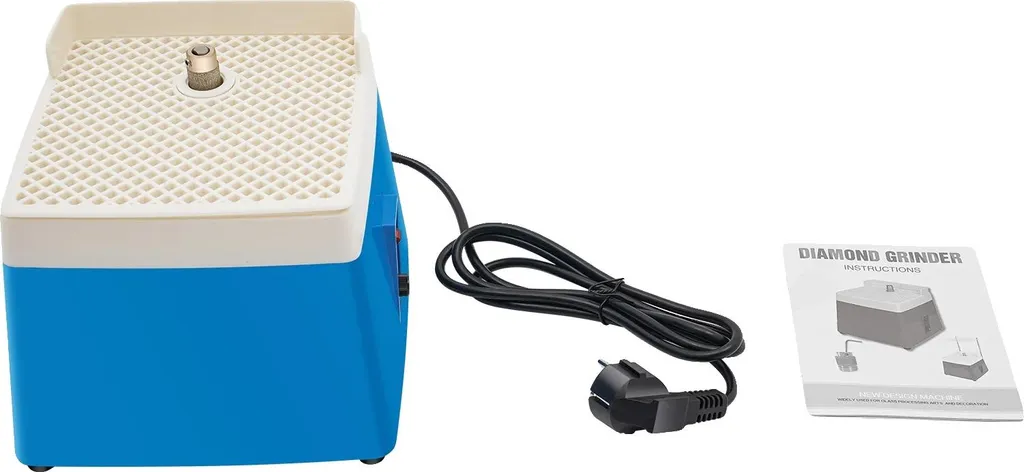 Mini-ponceuse compacte bleue avec moteur silencieux et prise secteur UE