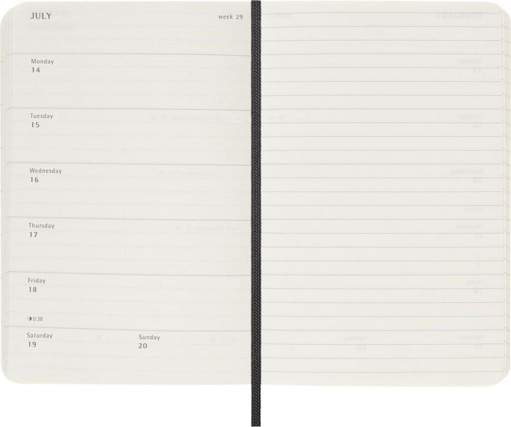 Moleskine 12měsíční týdenní zápisník 2025, kapesní/A6, 1 Wo Obrázek produktu 5