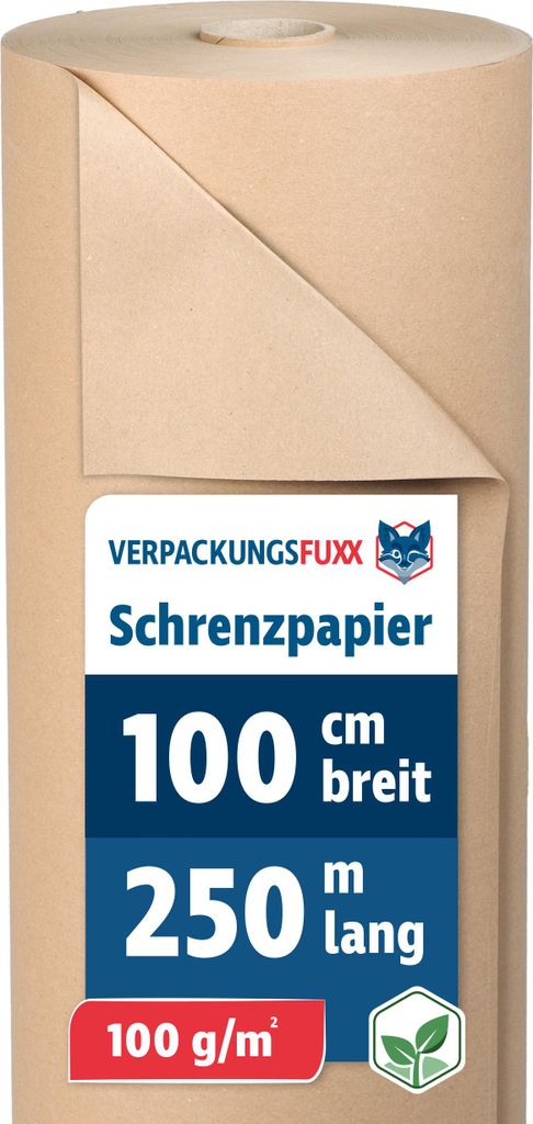 Schrenzpapier Rolle 100 g/m² braun 1 m x 250 m Packpapier