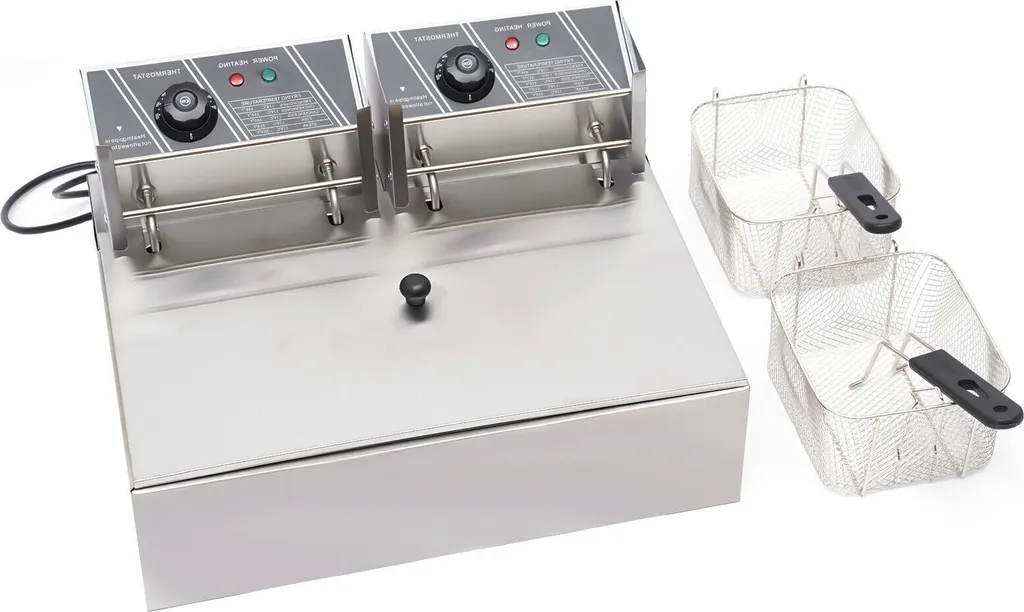 Friteuse professionnelle inox 12 litres double bac pour restauration