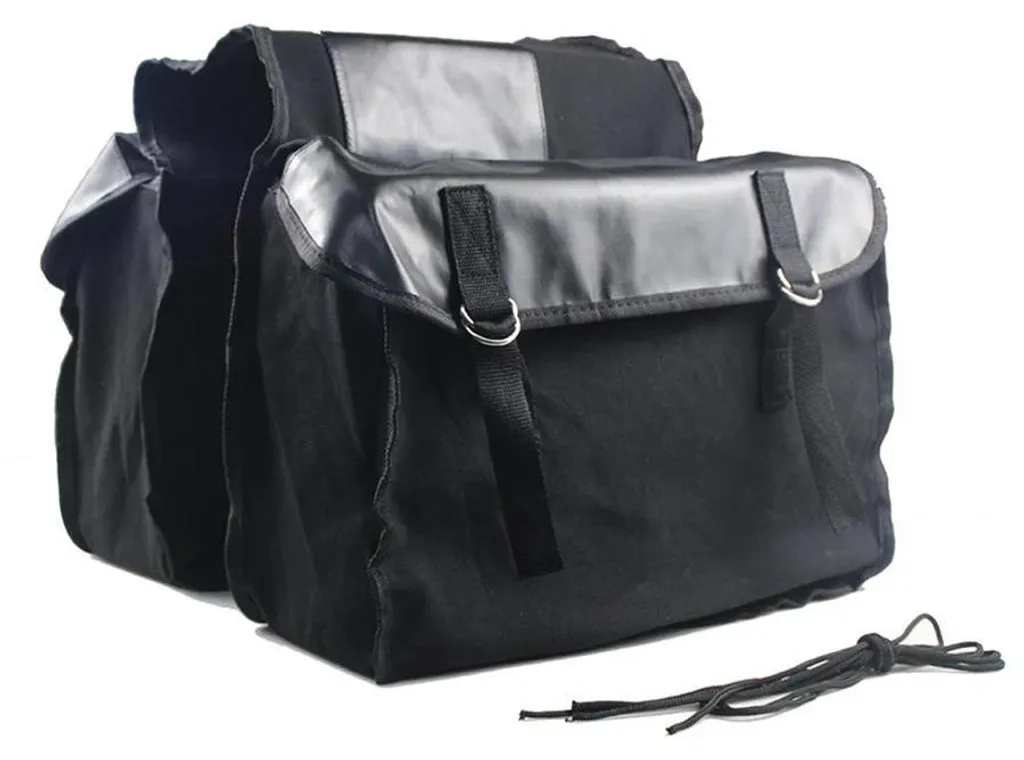 Sacoches de moto noir en toile résistante avec fermeture rapide RT-20