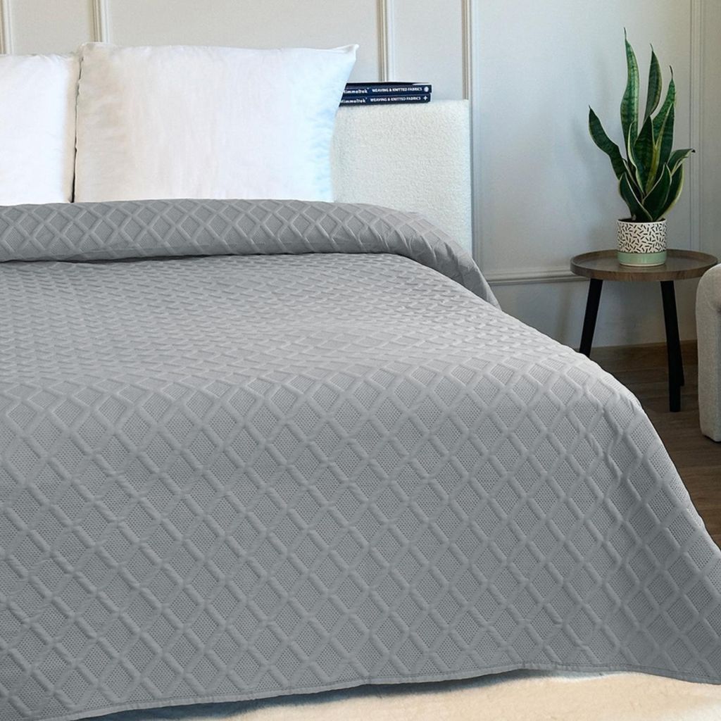 Narzuta Ma Łóżko Kapa Pled Parla 3D Szara 220x240 cm Zdjęcie produktu 