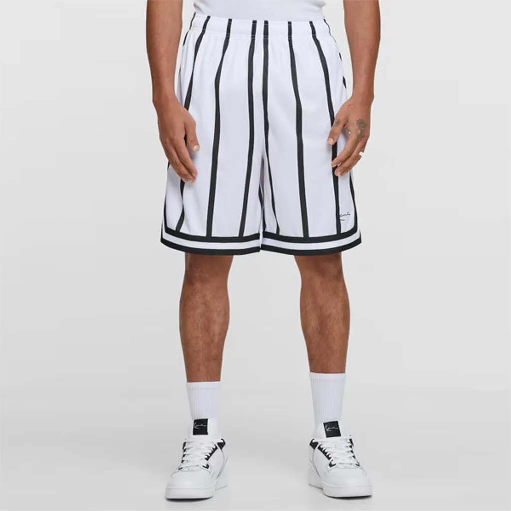 Karl Kani Shorts Signature Mesh Pinstripe XL Bianco Nero - Prezzo Promo