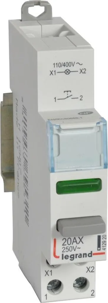 Interrupteur de pression monostable 20A à LED verte pour circuit 400V