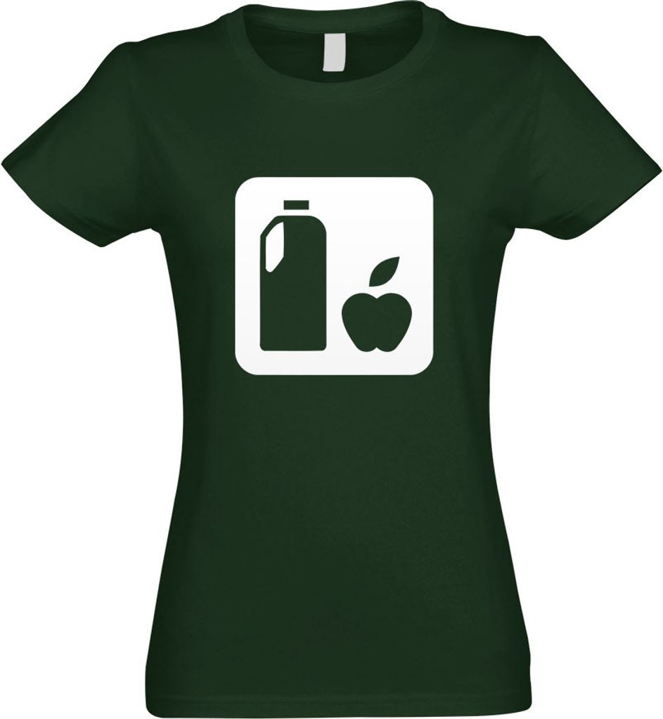 Kiwistar - T-Shirt tailliert - Damen - flaschengrün - Lebensmittel Nahrung Piktogramme - mit Motiv Bedruckt - Funshirt Design - Sport - Freizeit -...