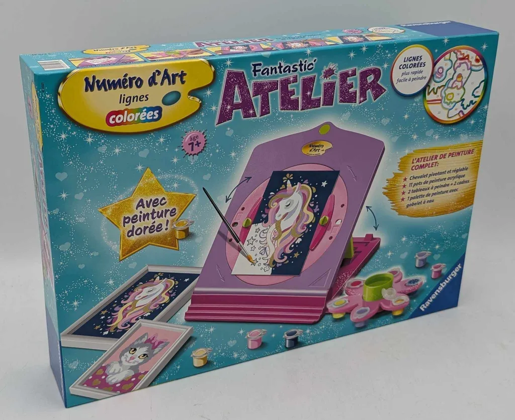 Kit peinture par numéros Licornes avec cadre et chevalet ergonomique