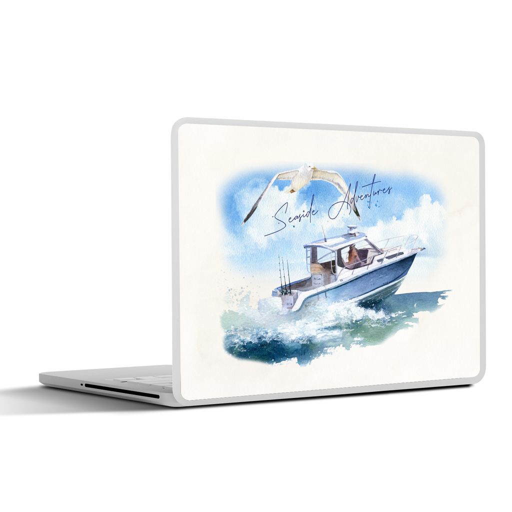 MuchoWow Laptop Aufkleber Sticker Cover Boot - Vogel - Aquarell 30x21 cm - Sticker für Laptop - Selbstklebend